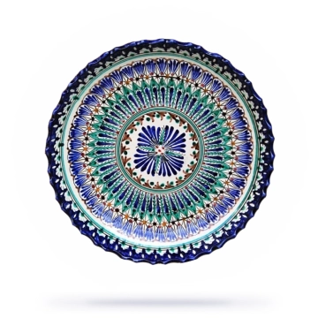 Блюдо для плова - Ляган 45 см. Керамика. Ручная работа. Узбекистан.