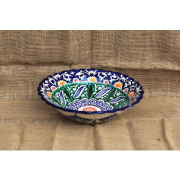 Ваза для фруктов средняя. Керамика. Ручная работа. Узбекистан.