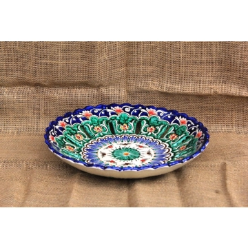 Блюдо для фруктов большое. Керамика. Ручная работа. Узбекистан.