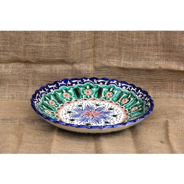 Блюдо для фруктов большое. Керамика. Ручная работа. Узбекистан.