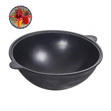 Казан чугунный без крышки, плоское дно 6 л