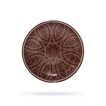 Блюдо для плова - Ляган 32 см, коричневое. Керамика.